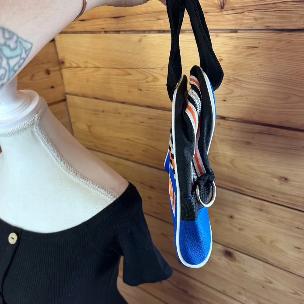 Vibrant New York 04 Crossbody Bag Blue Orange Canvas Black Missing Strap‎ Small - Picture 4 of 5